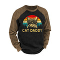 Cat Daddy Print Men'S Long Sleeve Top elevenforest