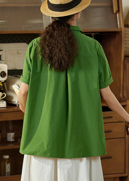 Tea Green Oversized Cotton Top Summer