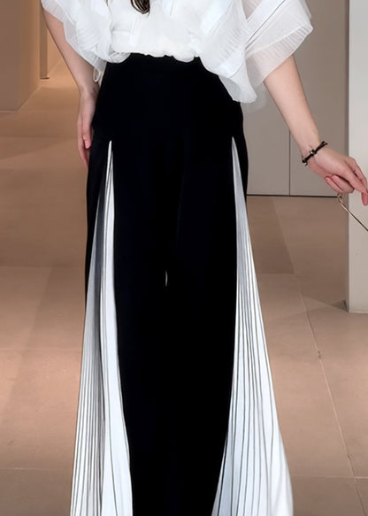 Summer New French Splicing Wide Leg Pants