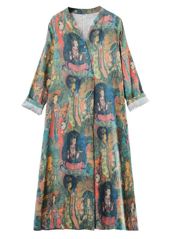 V Neck Spring Clothes Tutorials Character Print Maxi Dresses