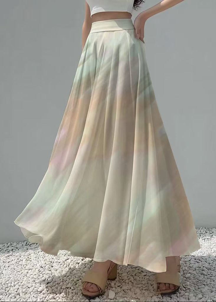 Gradient Color Exra Large Hem Chiffon Skirts Summer
