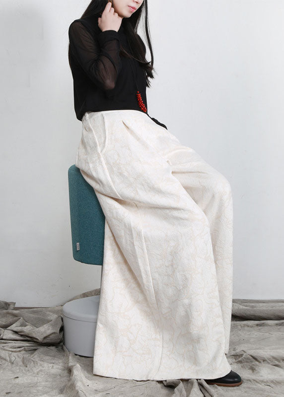 Red High Waist Pockets Wide Leg Fall Pants