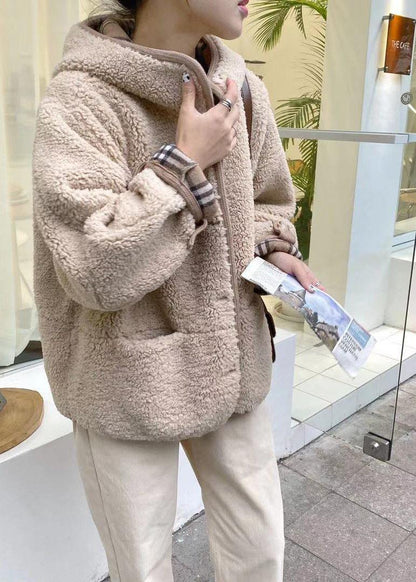 Diy Hooded Pockets Fine Maxi Coat Khaki Outwear