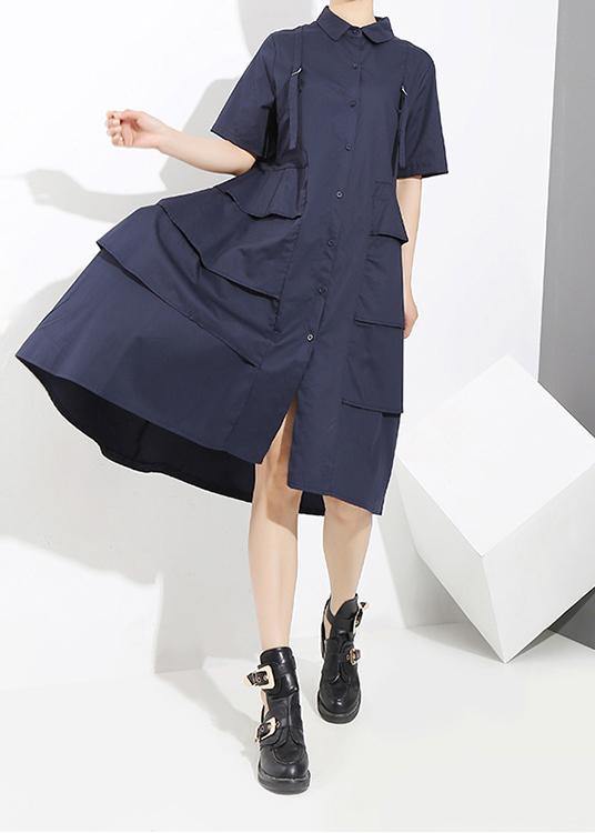 New Woman Summer Blue Style Shirt Dress