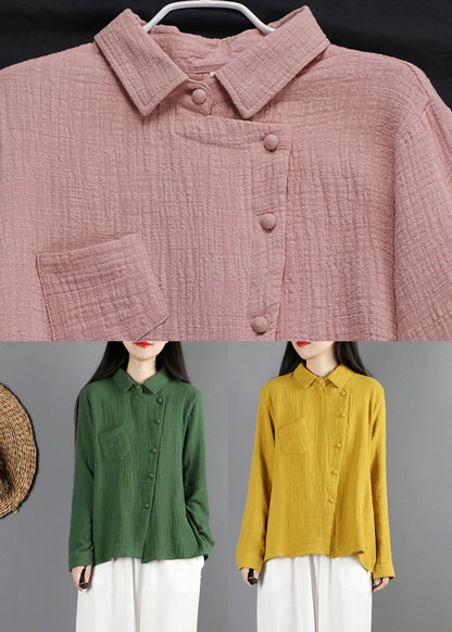 Unique Yellow Patchwork Shirt Long Sleeve