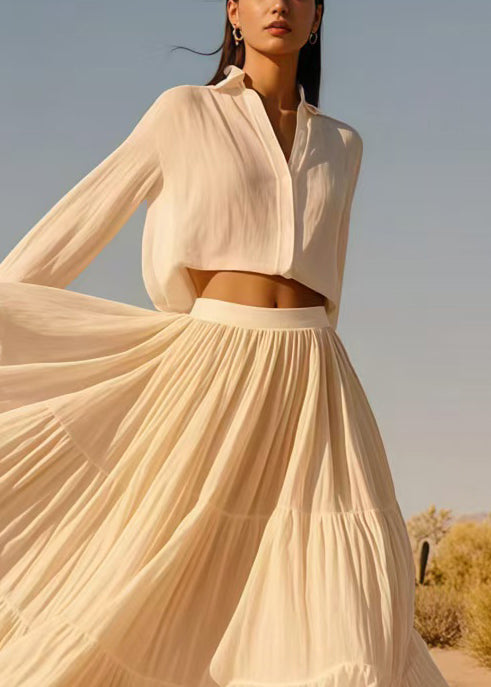 White Exra Large Hem Cotton Holiday Skirts Spring