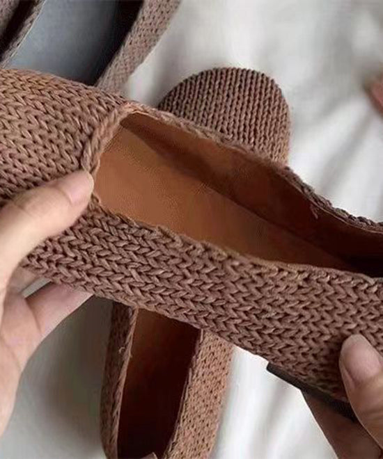 Boutique Comfortable Coffee Flat Shoes Sheepskin Splicing Soofairy Shoes-20251