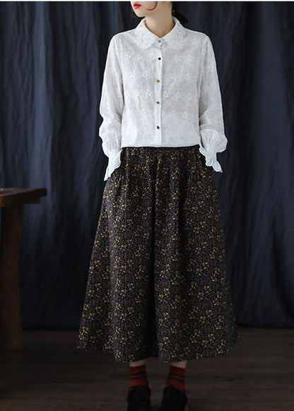 White Embroidery Clothes for Lapel Clothing Spring Shirts