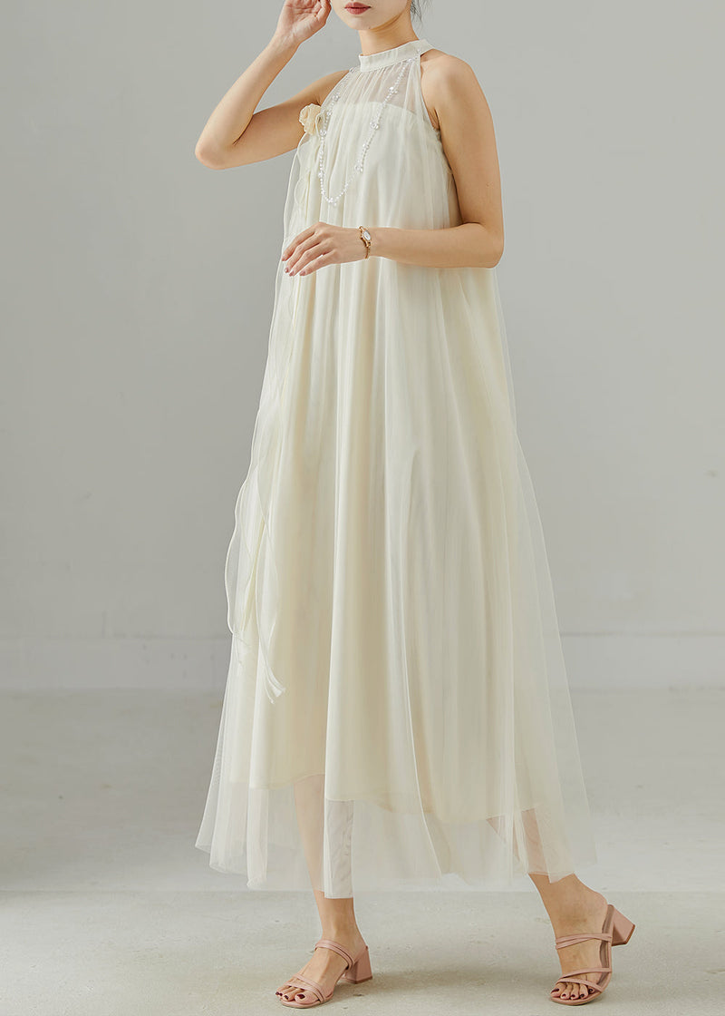 White Cold Shoulder Silk Dresses Summer
