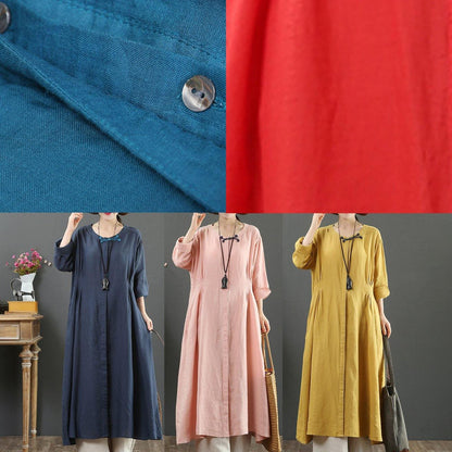 Organic O Neck Patchwork Spring Outfit Wardrobes Navy Maxi Dresses