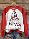 Comstylish Funny Christmas Dog Tree Embroidered Cozy Sweatshirt