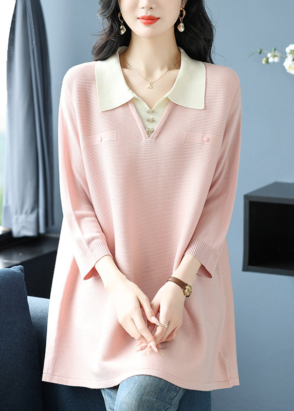 Green Peter Pan Collar Patchwork Ice Silk Tops Bracelet Sleeve