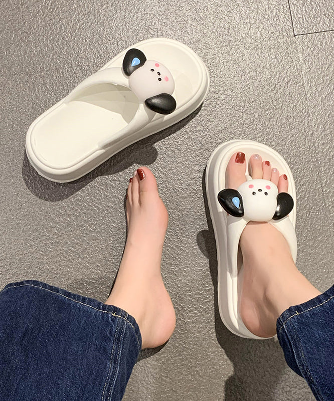 Cartoon Platform Rose Peep Toe Thong Sandals