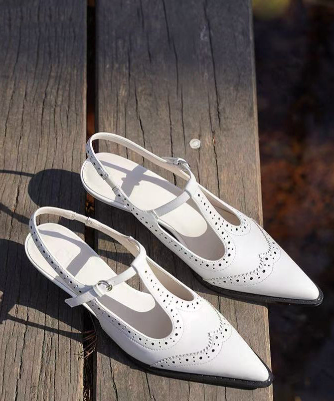 White Kitten Faux Leather Splicing Hollow Out
