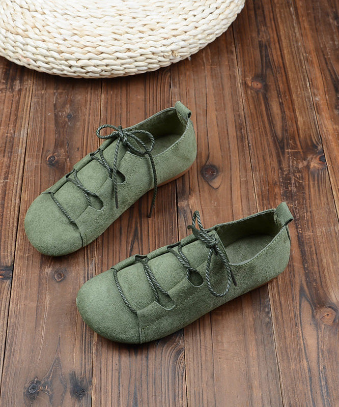 Splicing Penny Loafers Lace Up Khaki Suede