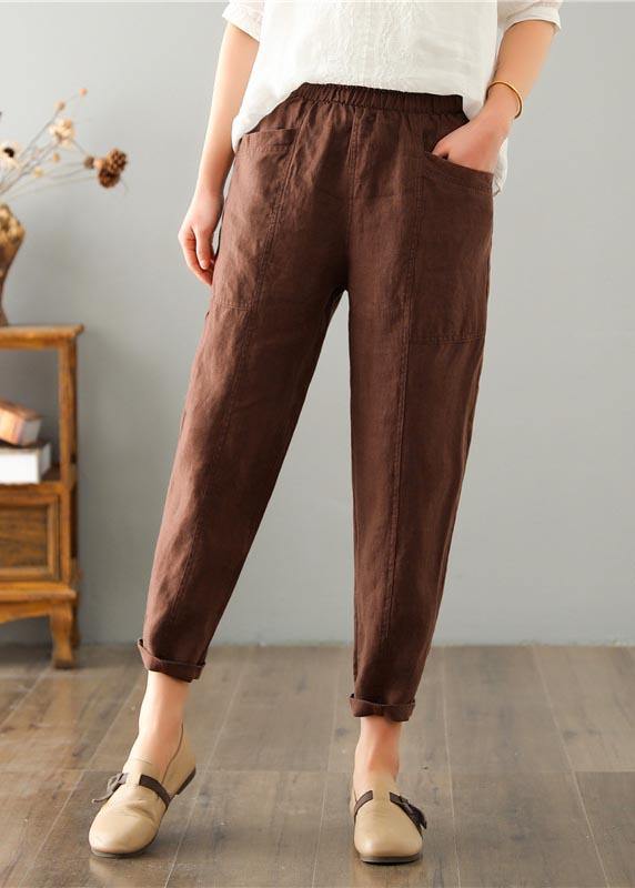 Chocolate Cotton Linen Summer Pants