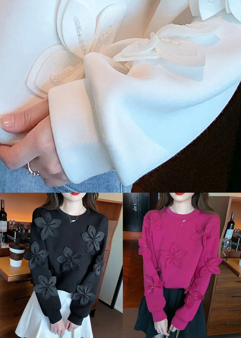 New White Patchwork Cotton T Shirt Fall