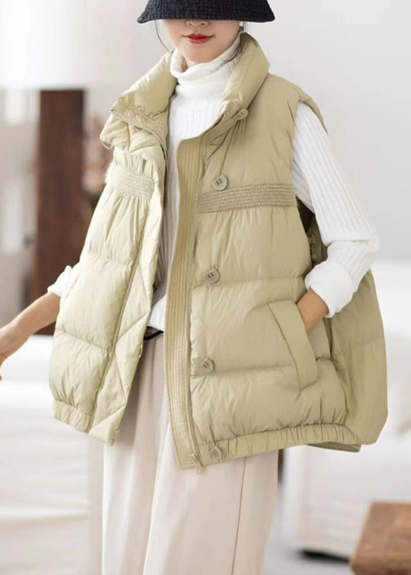 Light Grey Zippered Pockets Cotton Filled Waistcoat Sleeveless