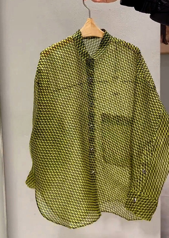 Oho Yellow Patchwork Button Shirt Long Sleeve