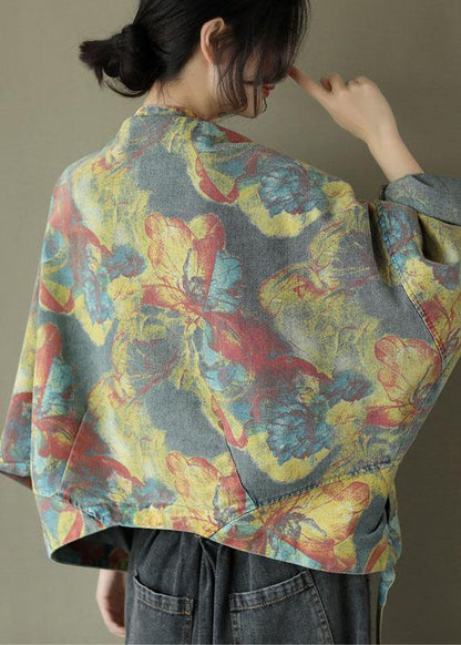 Modern Yellow Button Deni Top Short