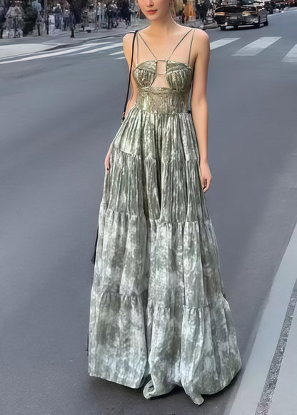 Italian Tie Dye Exra Large Hem Strapless Dress Summer
