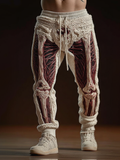 Men's Vintage Halloween Muscle Texture Art Sweatpants artswardrobe