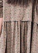 Loose Lapel Button Down Spring Dress Christmas Gifts Gray Print Blouses