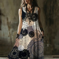 Vintage Lace Floral Art Women's Linen Vest Dress artswardrobe