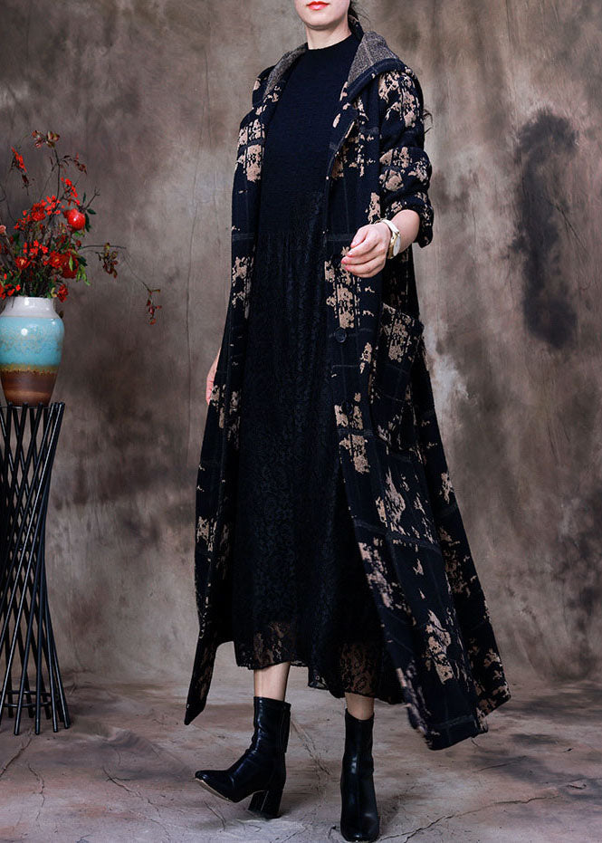Modern Yellow Jacquard Button Hooded Velour Trench Coats Spring