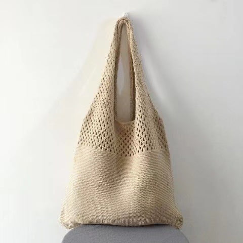 Retro Hollow Hand-Held Shoulder Knitted Wool Bag elevenforest