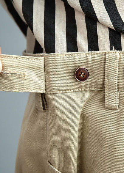 Khaki Cotton Pants Spring