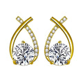 Zirconia Golden Cross Earrings