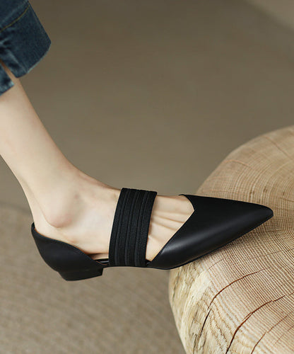Yellow Cowhide Leather Splicing Walking Sandals