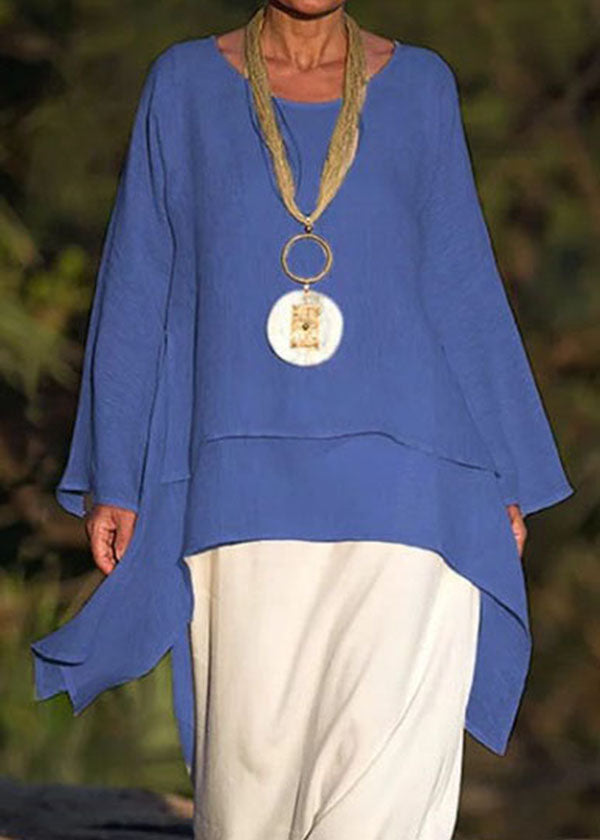 Long Sleeve Asymmetrical Blouse