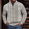 Men'S Vintage Knitted Jacquard Zipper Cozy Sweater Cardigan elevenforest