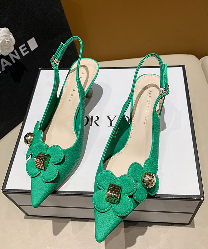 Orange Pointed Toe Sequined Splicing Stiletto Sandals