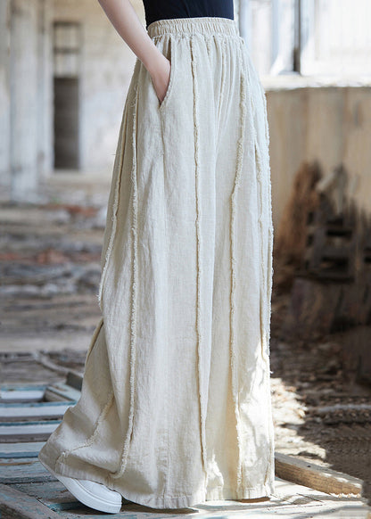 Linen Pockets Linen Wide Leg Pants High Waist