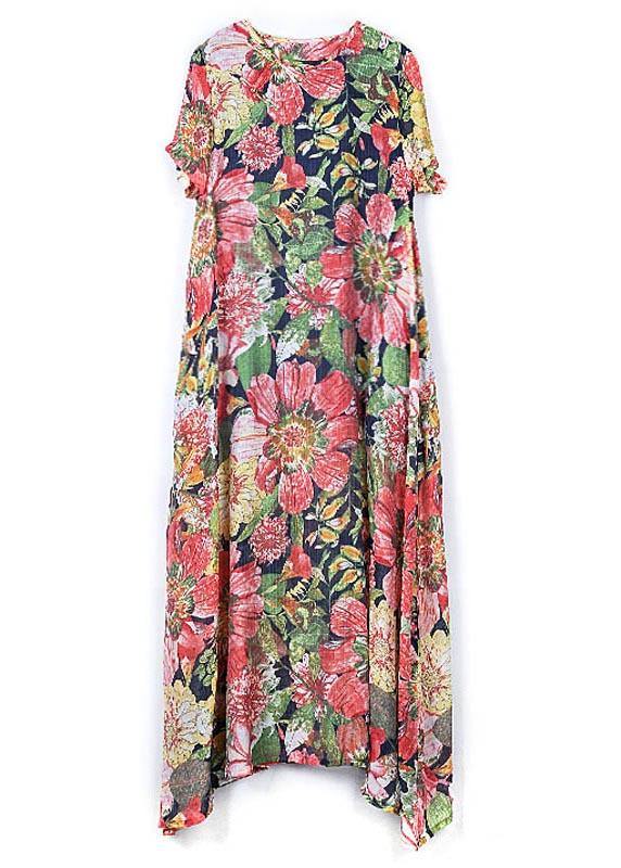 Diy O Neck Large Hem Summer Tunics Tunic Navy Print Loose Dress
