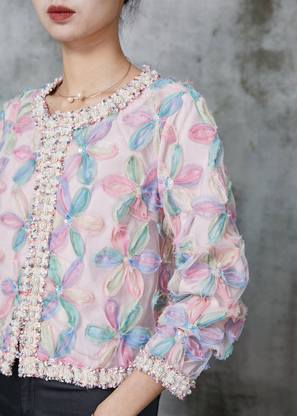 French Rainbow Zircon Tulle Short Coats Spring