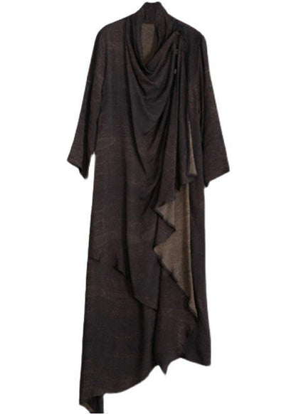 Asymmetric Spring Quilting Clothes Wardrobes Chocolate Maxi Dress