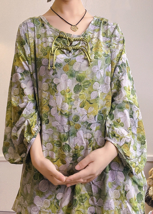 Black O-neck Tasseled Print Cotton T Shirts Spring