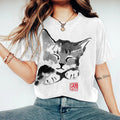 Women's Sleepy Cat Casual T-Shirt elevenforest