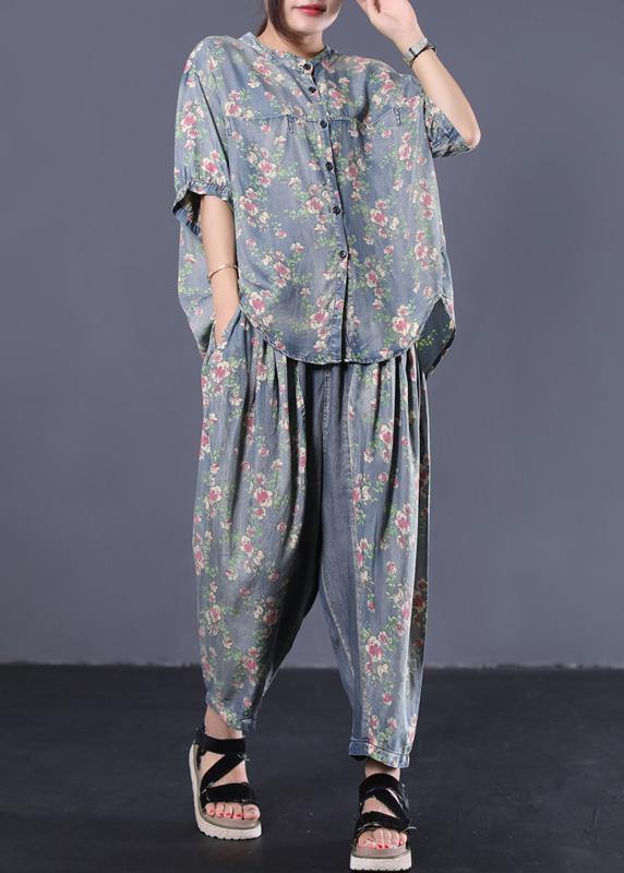 New Loose Small Cinched Tops Denim Two Pieces