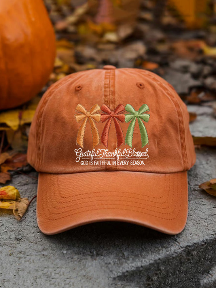Unisex Fall Bow Print Baseball Cap artswardrobe