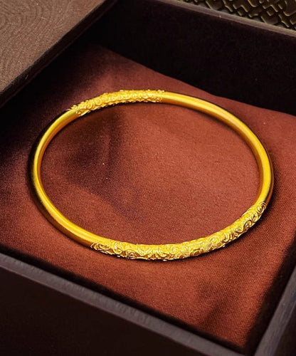 Gold Ancient Gold Bangle and Charm Bracelet Two Piece Set