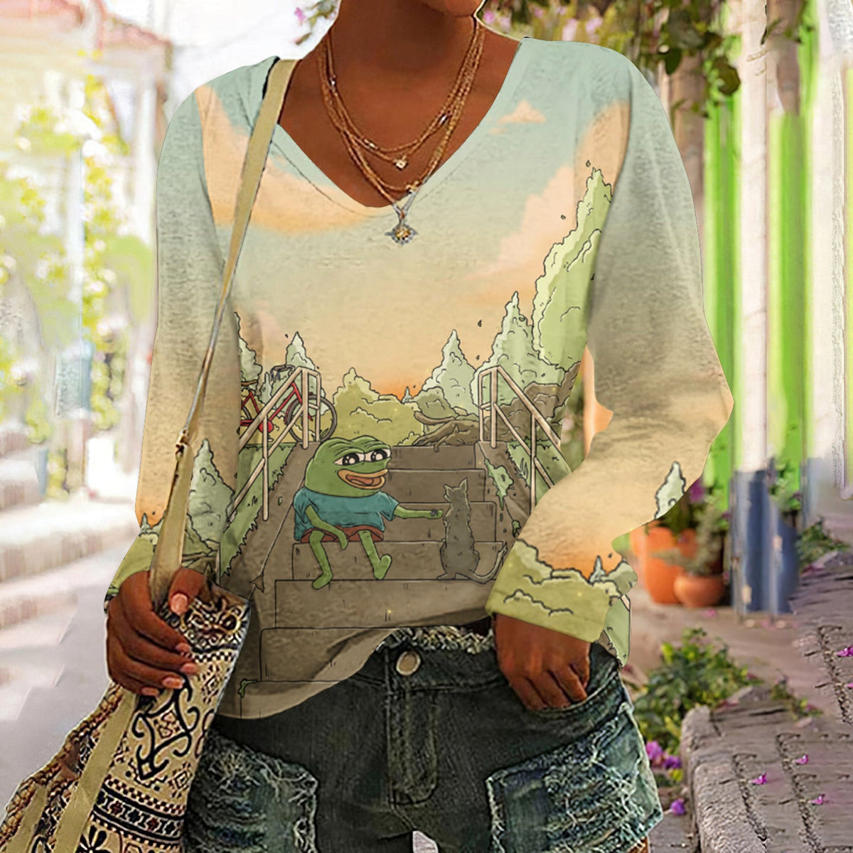 Let's Have Some Snacks Printed Women's T-Shirt elevenforest