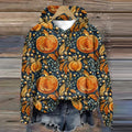 Women's Halloween Pumpkins Print Hoodie artswardrobe