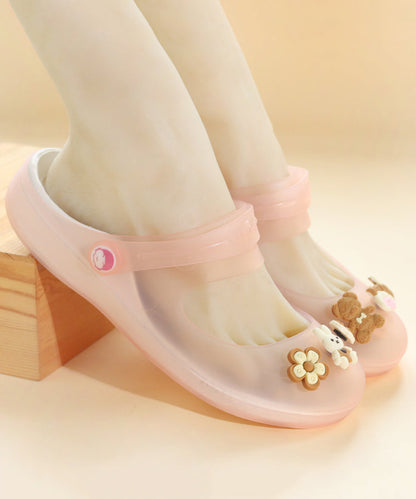 Rubber Red Cartoon Hollow Out Beach Slide Sandals