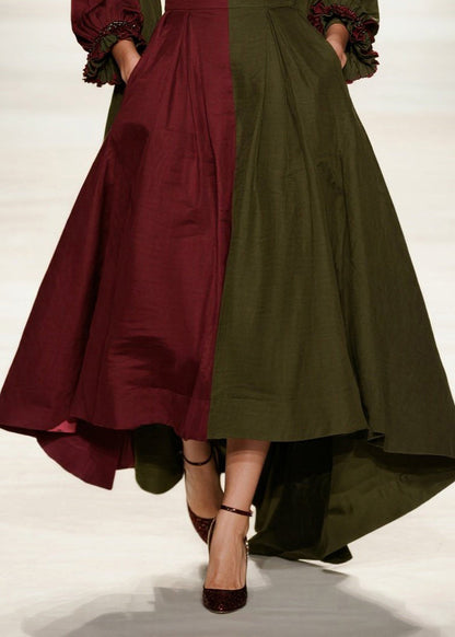 Style Colorblock Asymmetrical Patchwork Exra Large Hem Cotton Vestidos Dresses