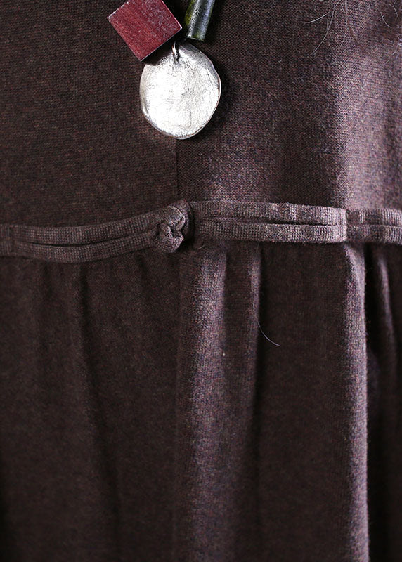 Chocolate Patchwork Knit Robe Dresses Spring